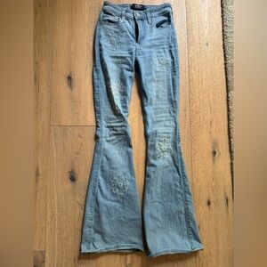 Hollister Floral Embroidered Flare Jeans